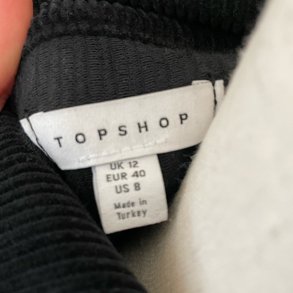 TOPSHOP Corduroy Black Zip Front Boiler Jumpsuit - Picture 5 of 16